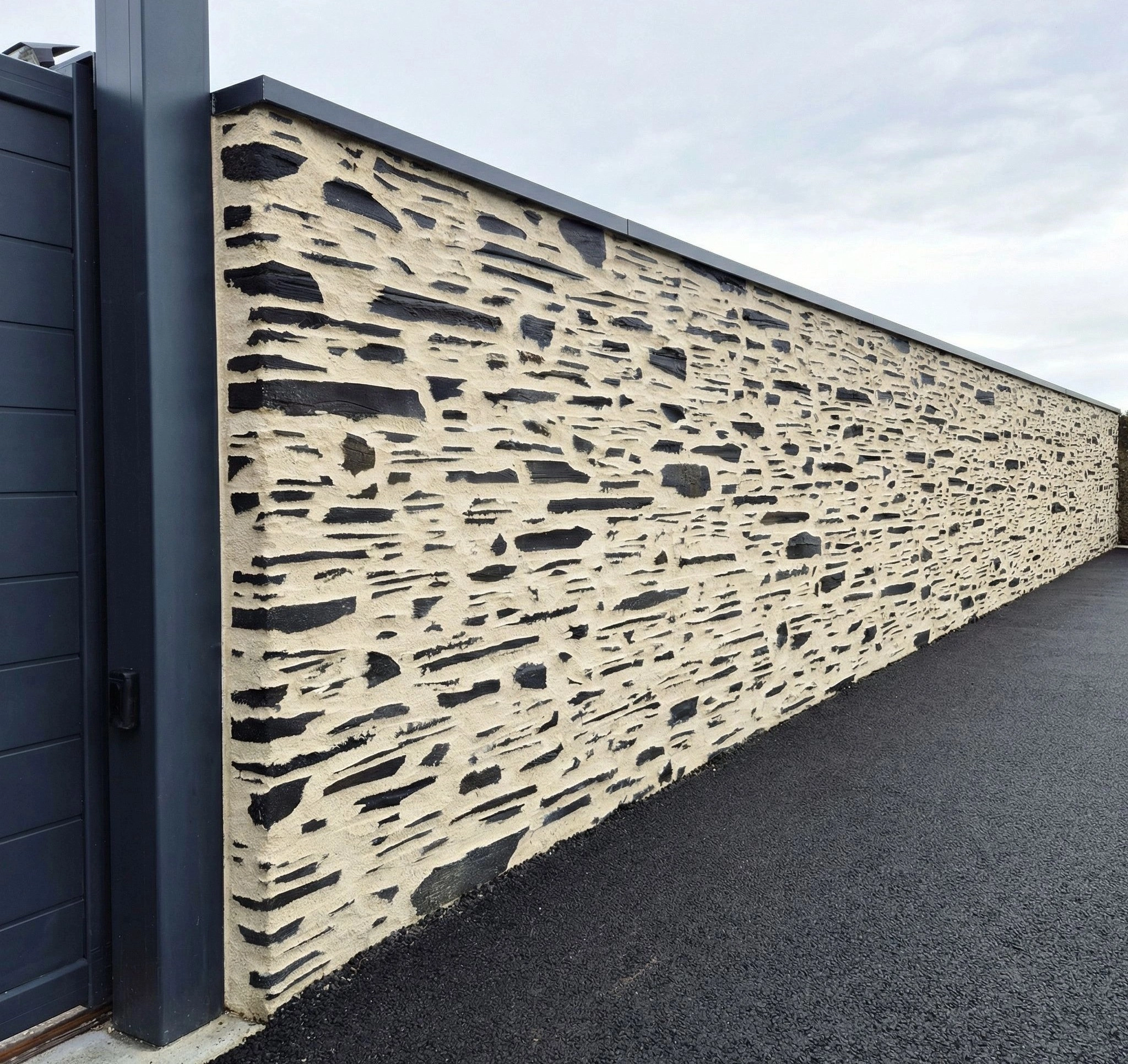 enduit sculpt&eacute; &agrave; la chaux